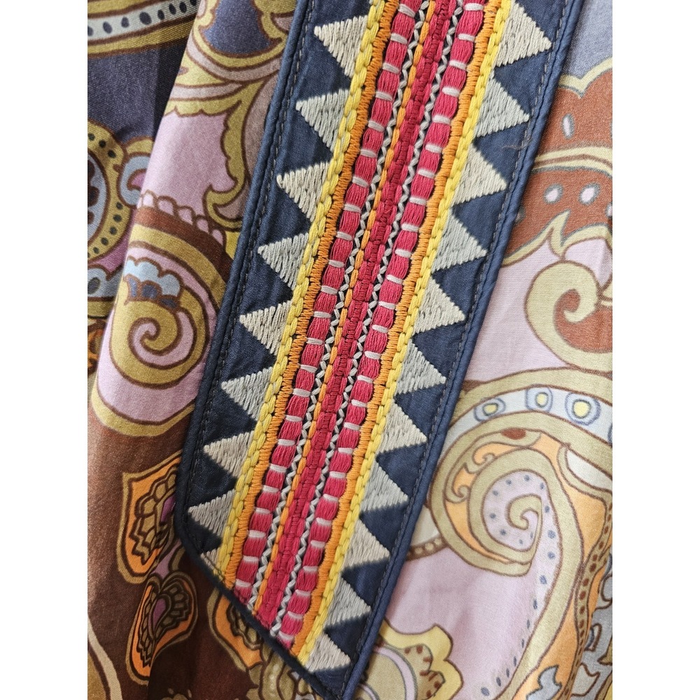 Johnny Was M Sandalwood Tove Kimono Duster 100% Silk Embroidery Pockets $435 - Picture 14 of 15